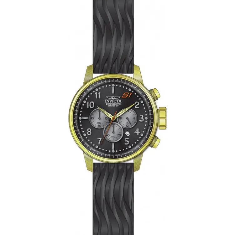 Invicta Men’s S1 Rally Quartz Chronograph Black Grey Dial