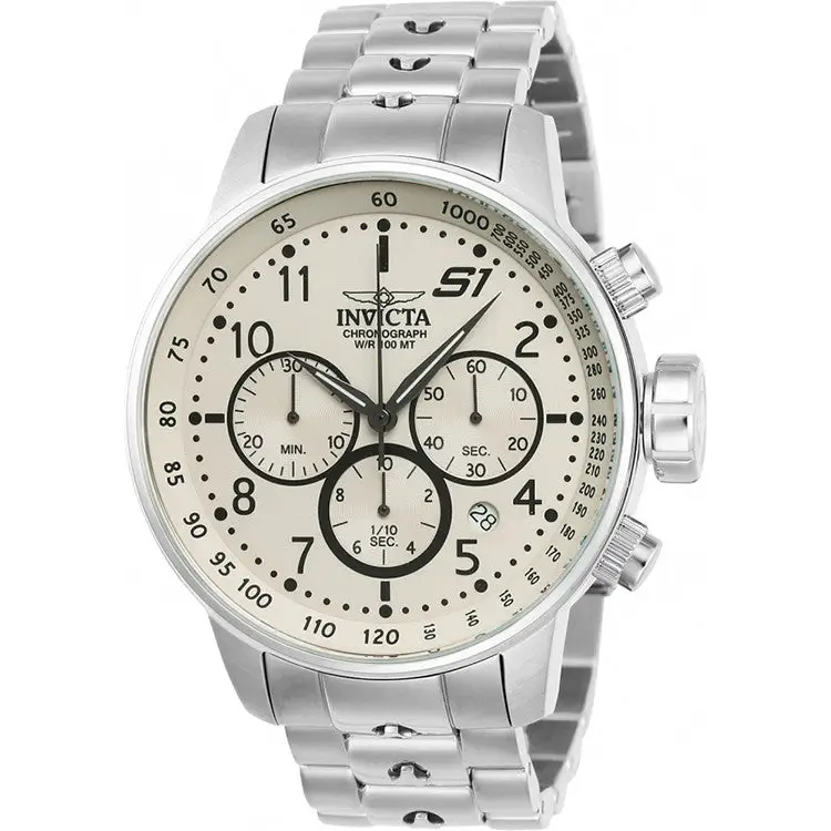 Invicta Men s S1 Rally Quartz Chronograph Ivory Dial Watch 23077 shopemco