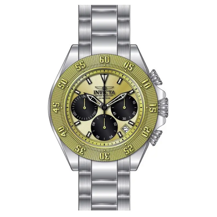 Invicta Men’s Speedway Quartz Chronograph Black Gold Dial