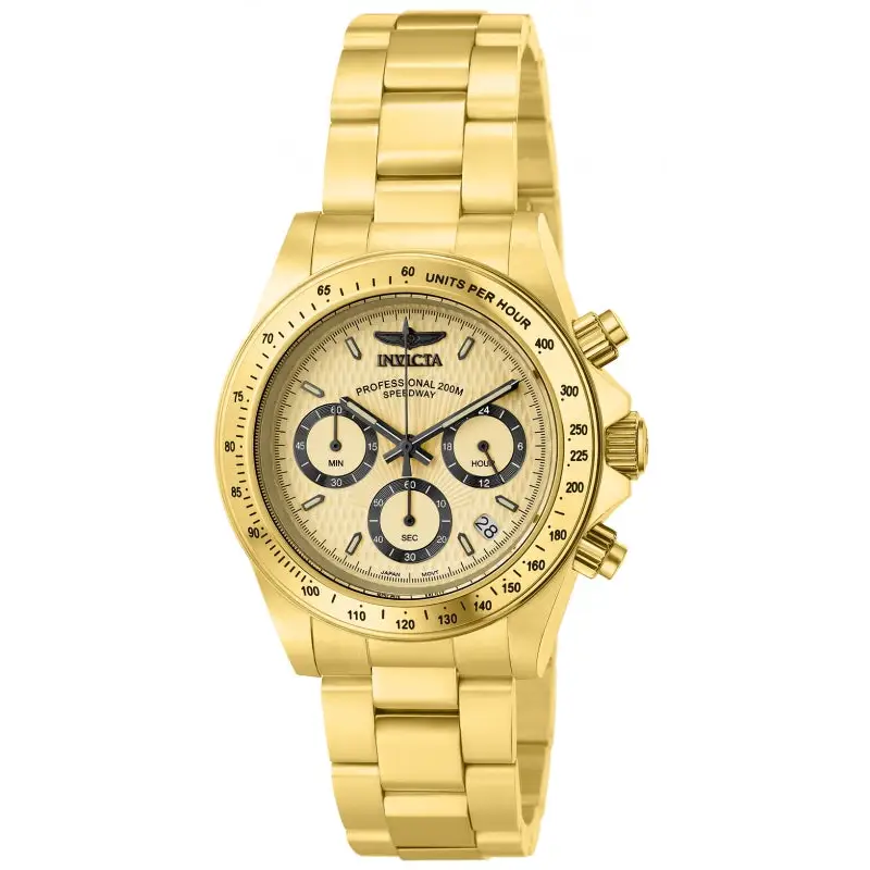 Invicta Men’s Speedway Quartz Multifunction Gold Dial Watch