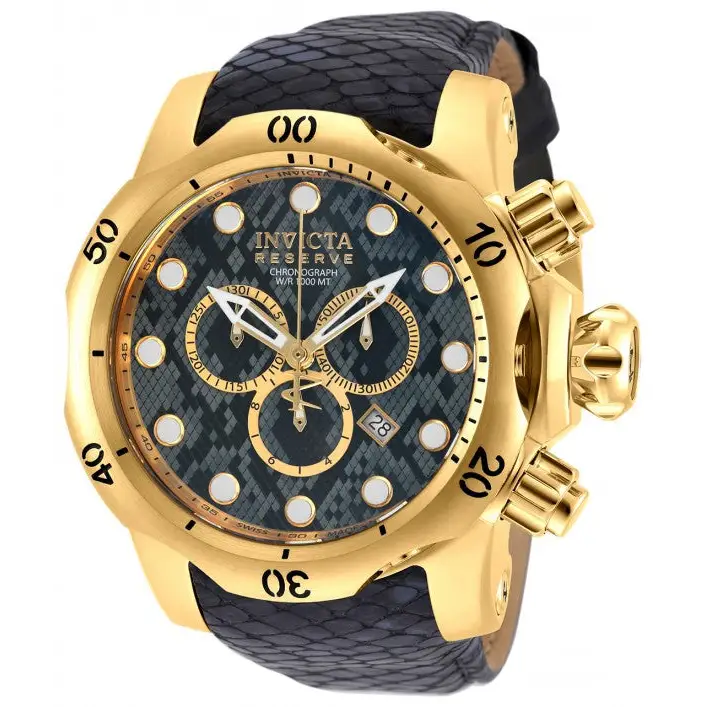 Invicta Men’s Venom Chrono 1000m Snakeskin Pattern Dark Grey