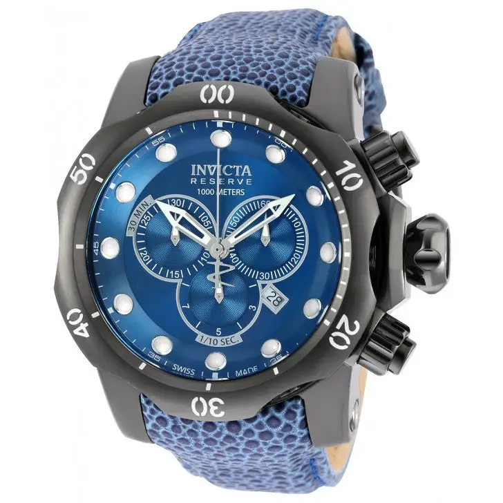 Invicta Men’s Venom Chronograph 1000m Blue Reptile Print