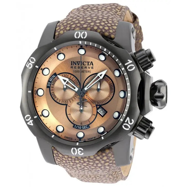 Invicta Men’s Venom Chronograph 1000m Brown Reptile Print