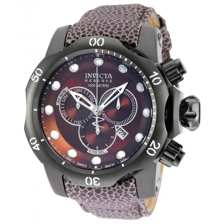 Invicta Men’s Venom Chronograph Dark Brown Reptile Print