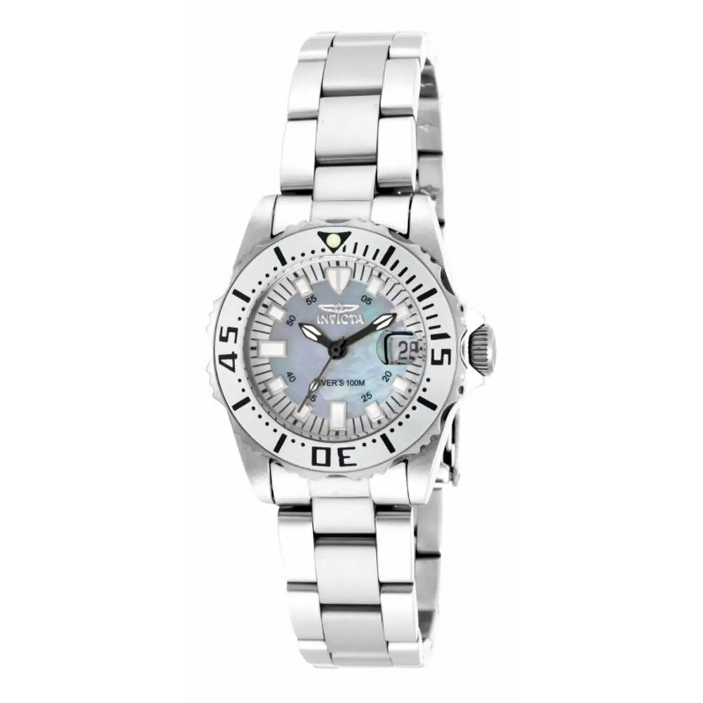 Invicta Women’s 17381 Pro Diver Quartz 3 Hand Platinum Dial