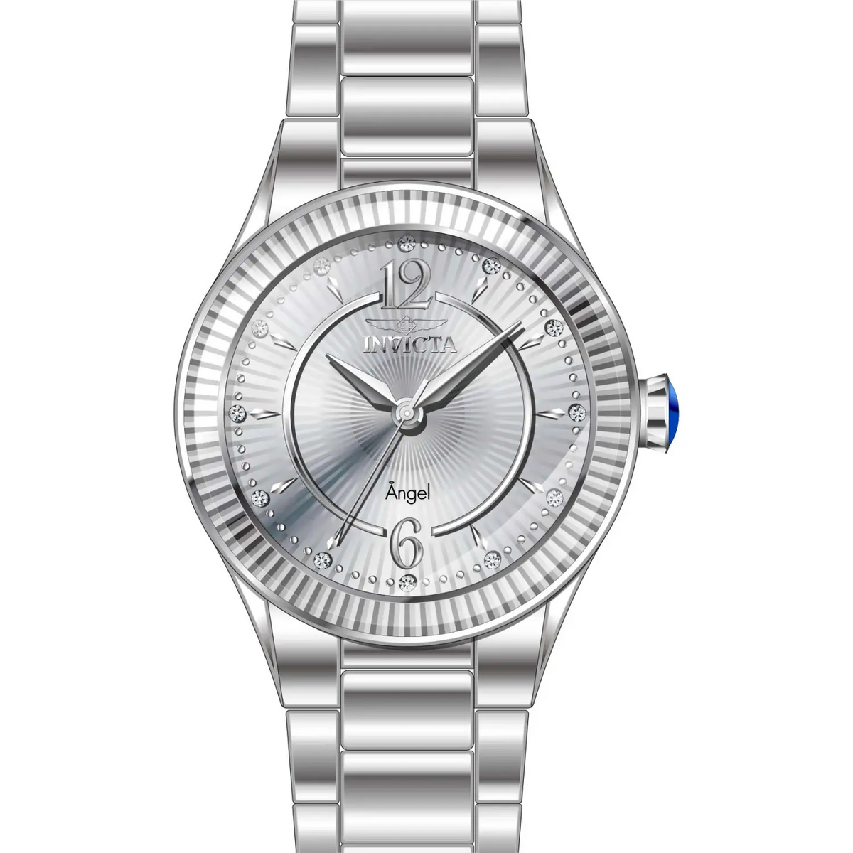 Invicta Women’s 28328 Angel Quartz 3 Hand Silver Dial Watch