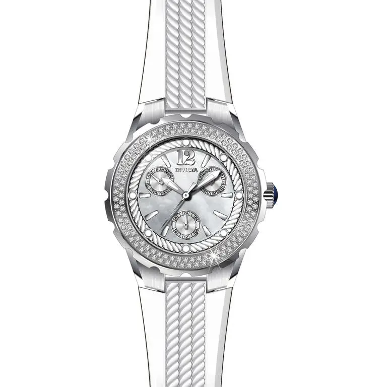 Invicta Women’s 29084 Angel Quartz 3 Hand White Dial Watch -