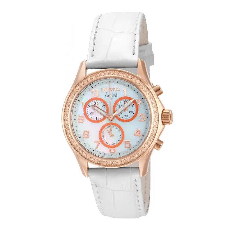 Invicta Women’s Angel Chronograph Rose Gold Case White