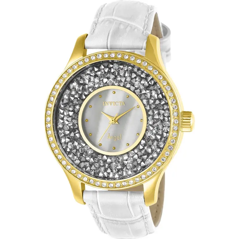 Invicta Women’s Angel Quartz 3 Hand White Dial Watch 24589 -