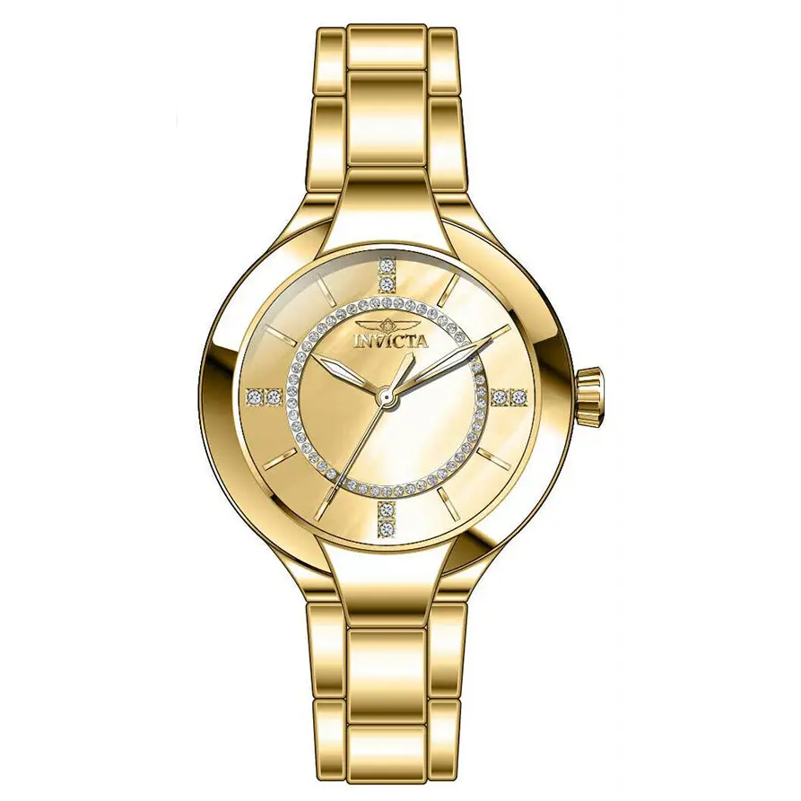 Invicta Women’s Angel Quartz Crystals 100m Gold Tone