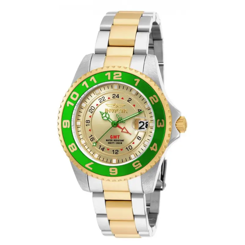 Invicta Women’s Pro Diver 200m Green Bezel Two Toned