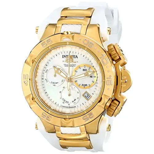 Invicta Women’s Subaqua Chronograph 500m Gold-Tone and White