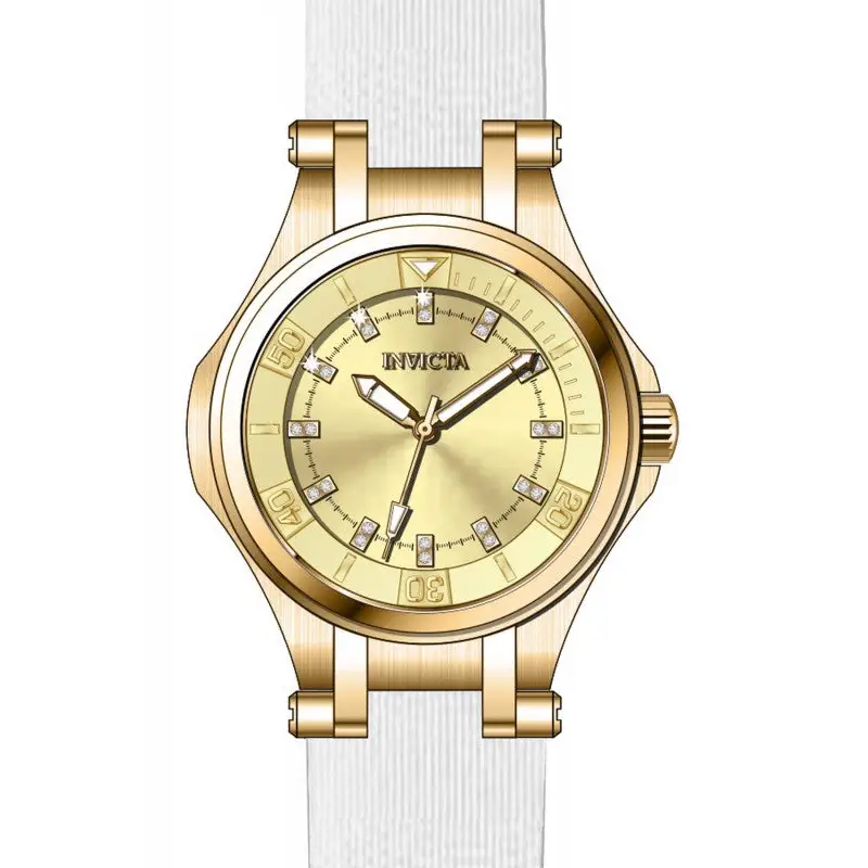 Invicta Women’s Wildflower 100m Gold Plated Case White