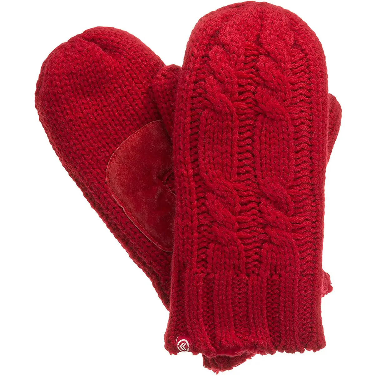 Isotoner Women’s Chunky Cable Knit Mittens (Red) 30010 -