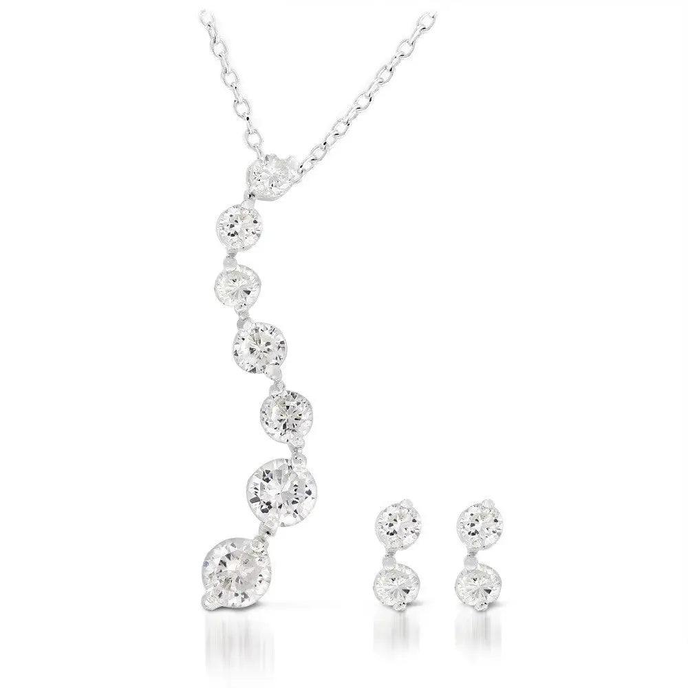 Journey Sterling Silver 6 Carat Cubic Zirconia Pendant &