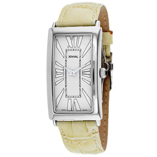 Jovial Men’s Classic Quartz Stainless Steel/Beige Leather