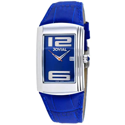 Jovial Men’s Classic Quartz Stainless Steel/Blue Leather