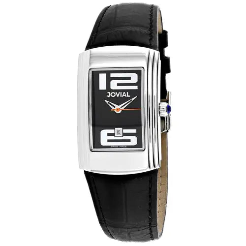 Jovial Women’s Classic Quartz Stainless Steel/Black Leather
