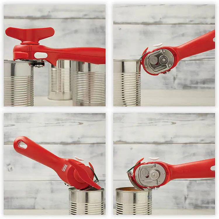 Kuhn Rikon Auto Safety Lidlifter Side Cutting Can Opener Red