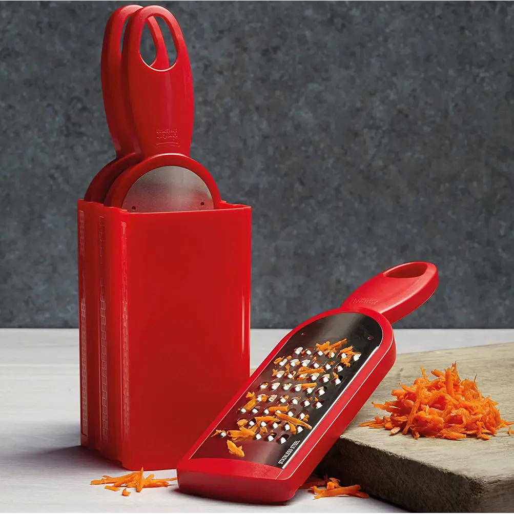 Kuhn Rikon Swiss Stainless Steel Grater with Storage Caddy
