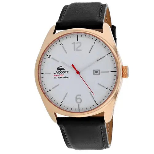 Lacoste Men’s Austin Stainless Steel Black Leather Watch