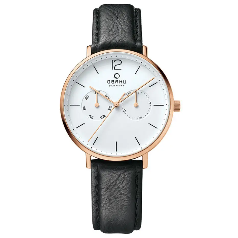 Men's Flod Black Leather Watch