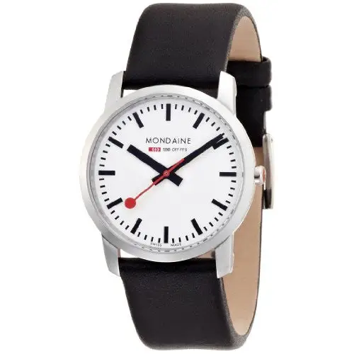 Mondaine Women’s Simply Elegant Black Leather Band Watch