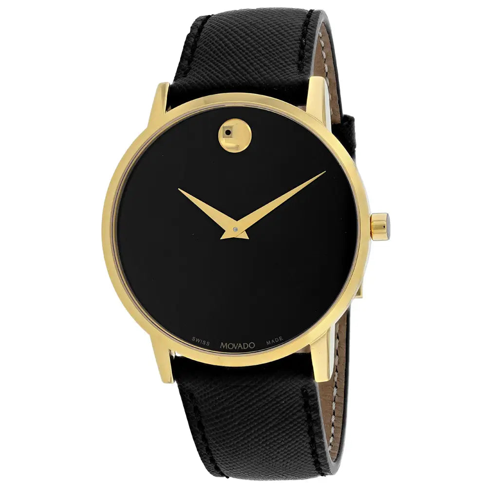 Movado Men’s Museum Sport Stainless Steel Black Leather