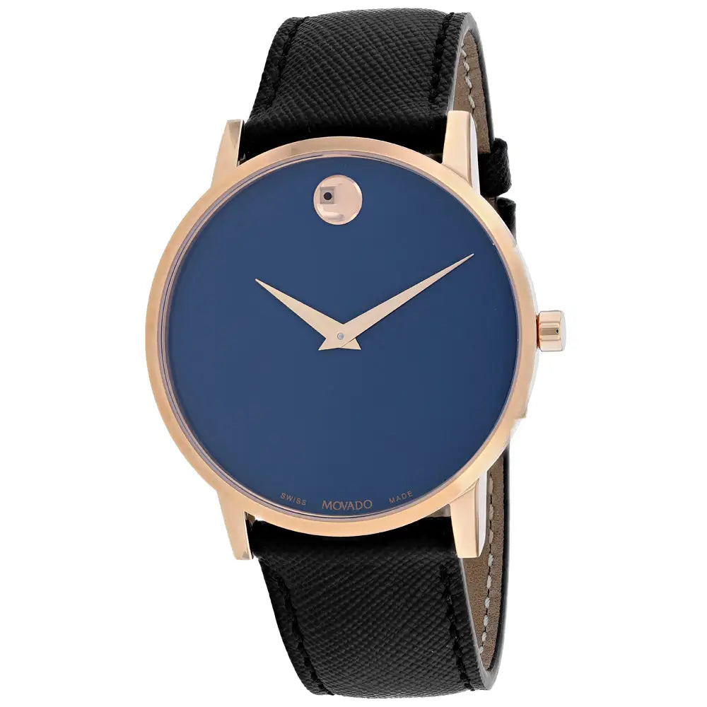 Movado Men’s Museum Sport Stainless Steel Black Leather