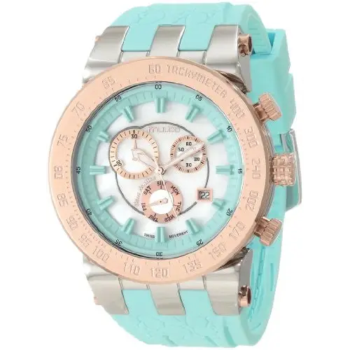 Mulco Unisex Blue Marine Chronograph Aqua Silicon Band Watch