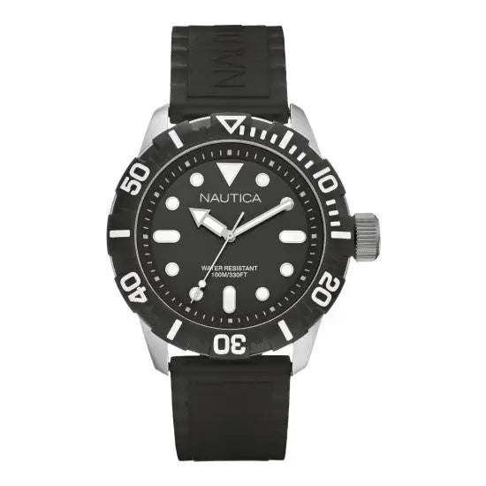 Nautica Men’s Analog Quartz 100m Stainless Steel Black Jelly
