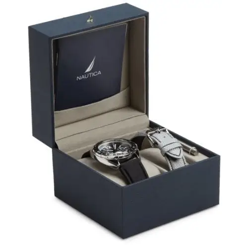 Nautica Men’s Sport Ring Black Box Set Watch N09910G -