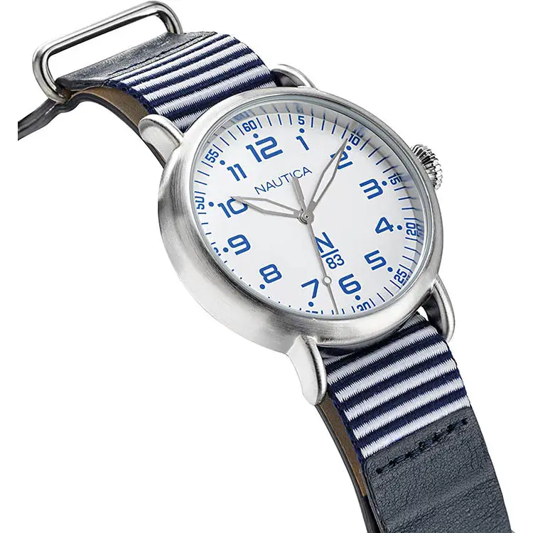 Nautica N83 Men’s Wakeland Quartz Silver Tone Brass/Blue