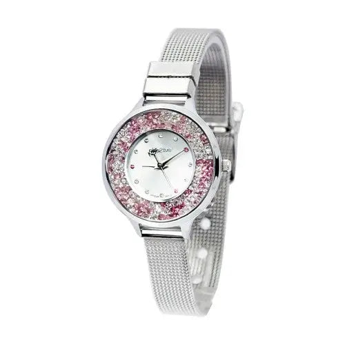 Nine2Five Women’s Sparkling Crystal Quartz Stainless Steel