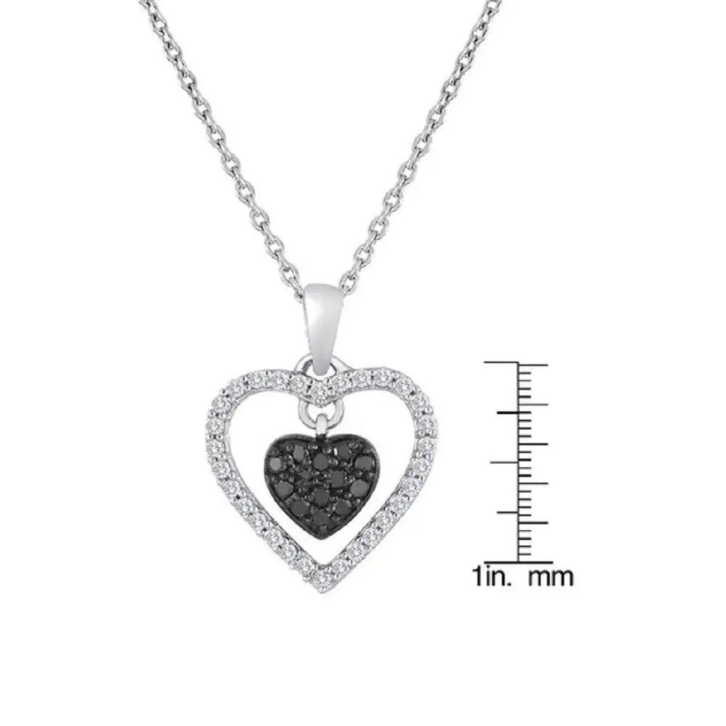 One Of A Kind Floating Crystal Accented Heart Ruby Pendant