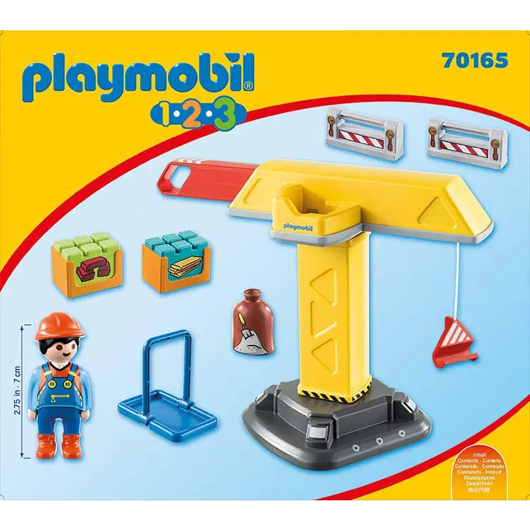 Playmobil 1.2.3 Construction Crane 70165 (for Kids 18 months