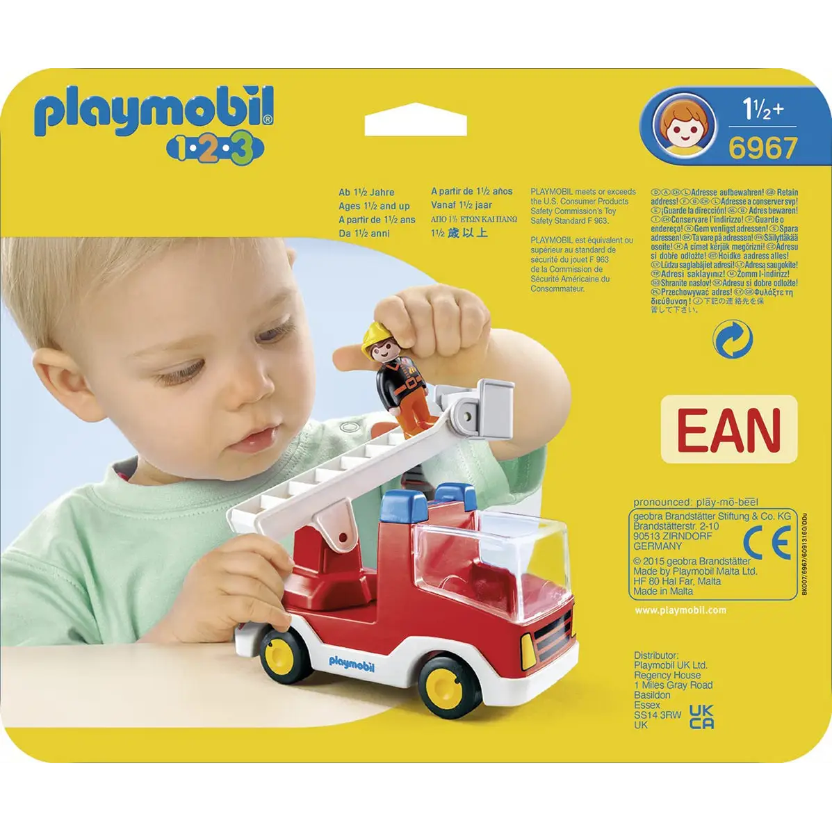 Playmobil 1.2.3 Ladder Unit Fire Truck 6967 (for Kids 18