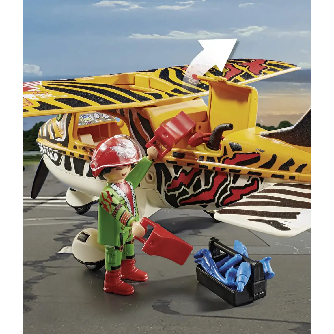 Playmobil Air Stunt Show Tiger Propeller Plane 70902 (For