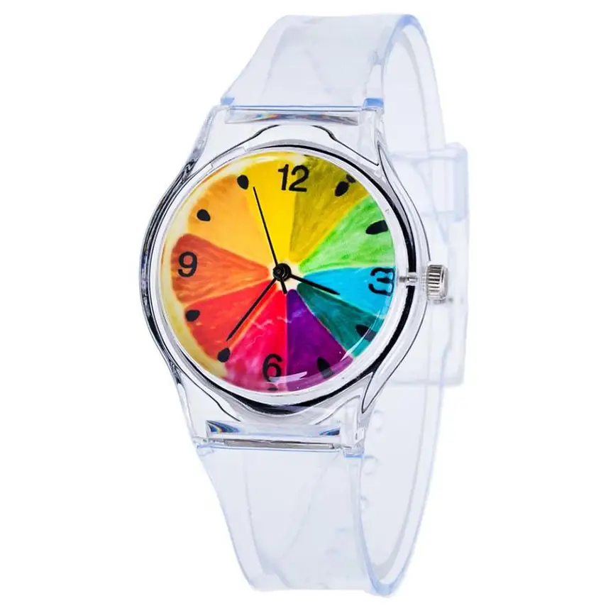 PlumTone Girls’ Analog Quartz Clear Resin Watch 100109 -