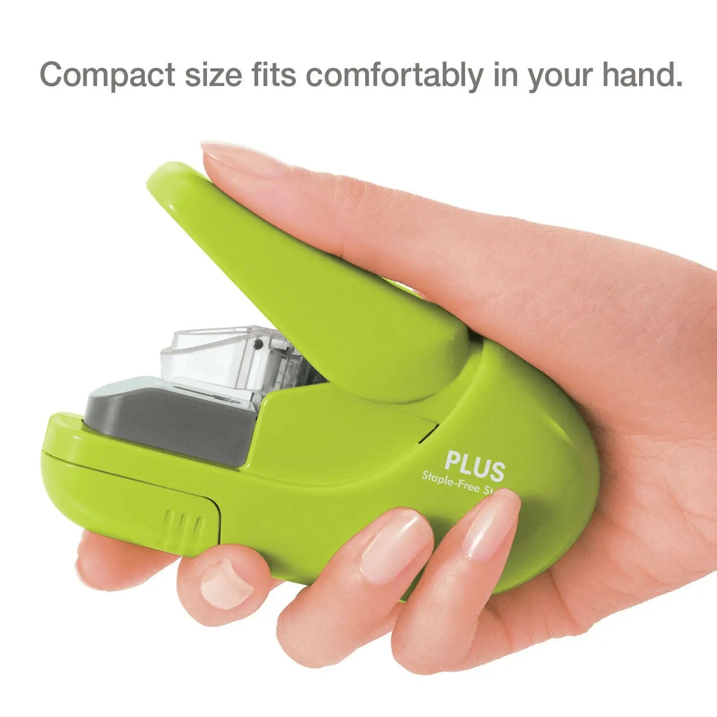 Plus PAPER CLINCH Compact Green Heavy Duty Light Staple Free