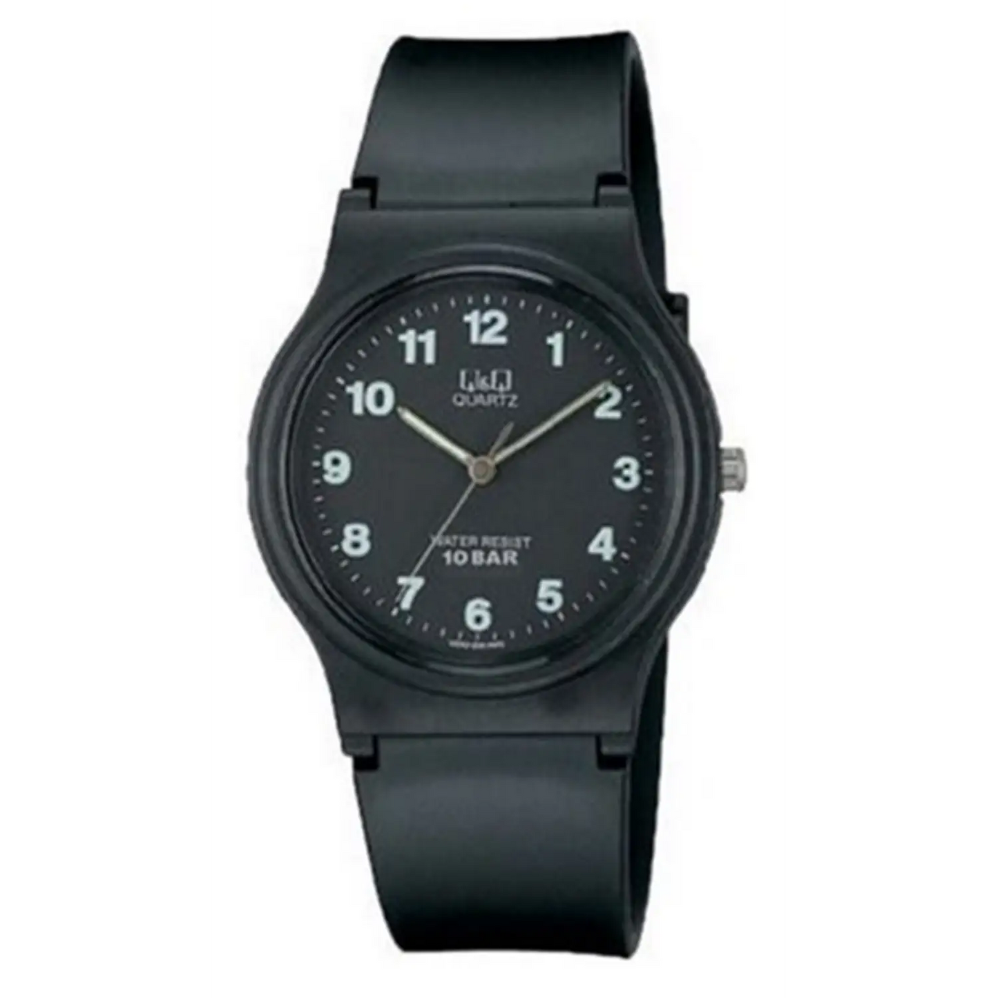 QQ Analog Black Dial With Numbers 100 Meter Watch - Misc