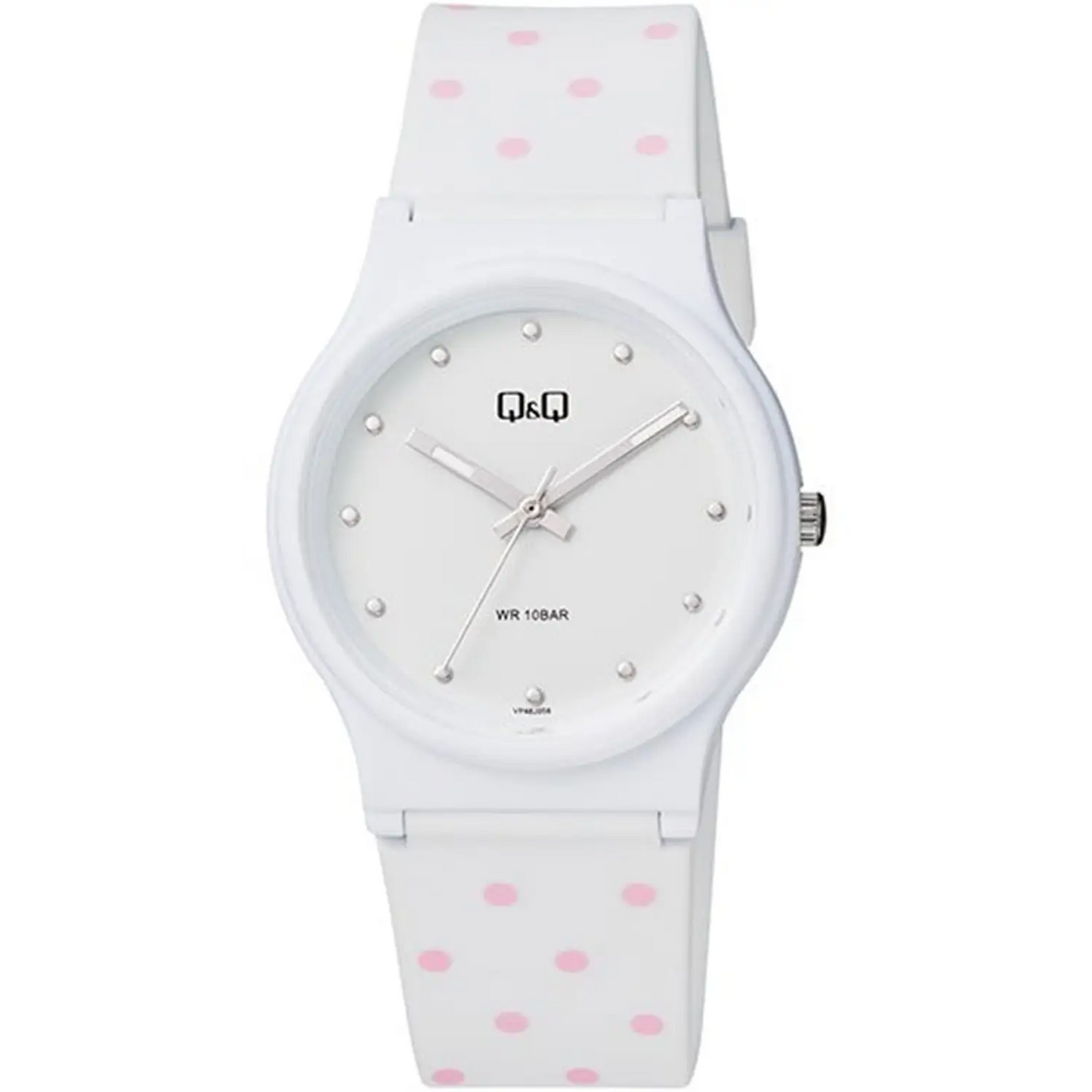 QQ Analog White Pink Pocodot With Hour Markers 100 Meter