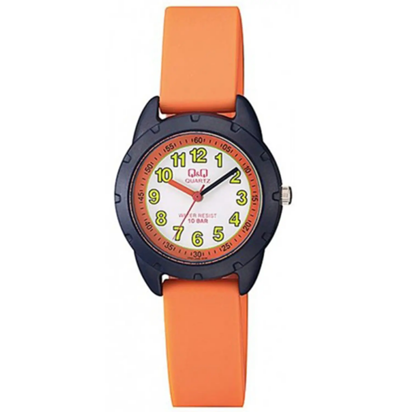 QQ Girls Orange Plastic 100 Meter With Numbers Watch - Misc