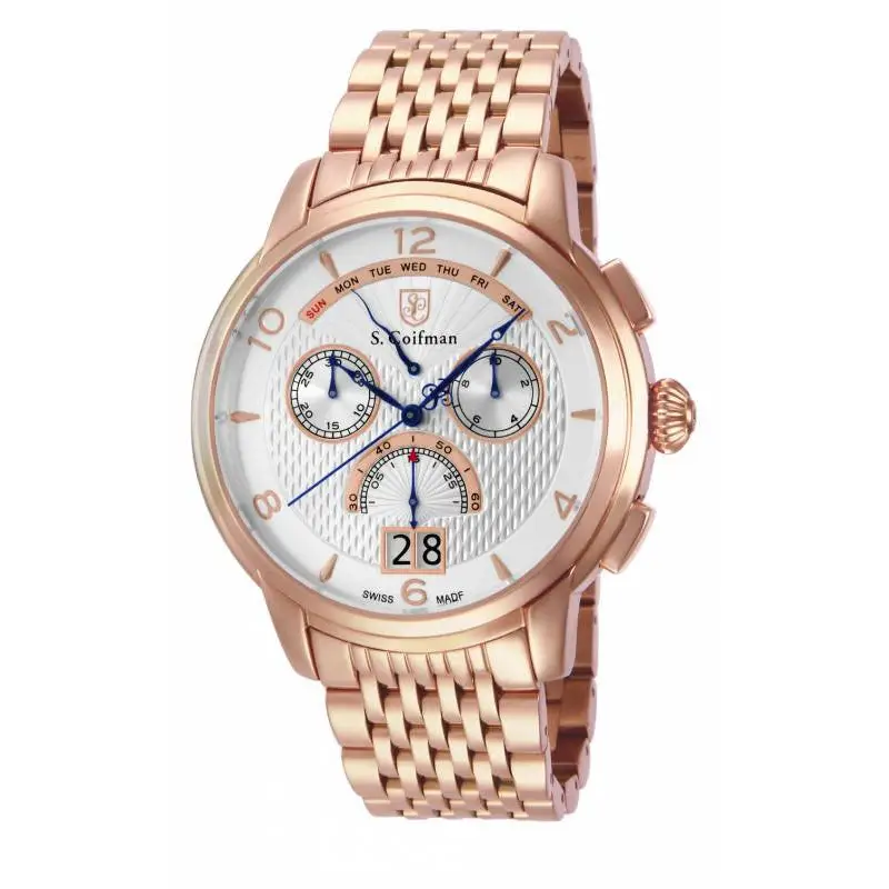 S. Coifman Men’s Chrono Quartz Rose Gold Plated Stainless