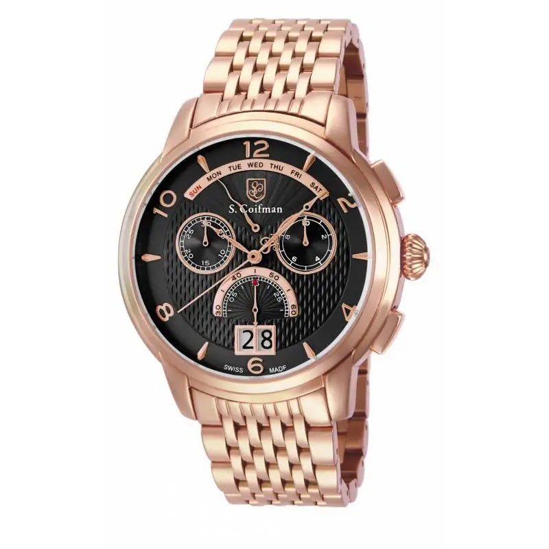 S. Coifman Men’s Chrono Quartz Rose Gold Plated Stainless