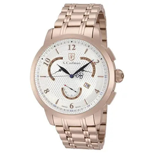 S. Coifman Men’s Chrono Quartz Rose Gold Plated Stainless