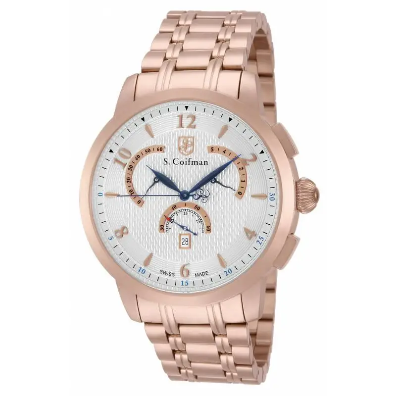 S. Coifman Men’s Chrono Quartz Rose Gold Plated Stainless