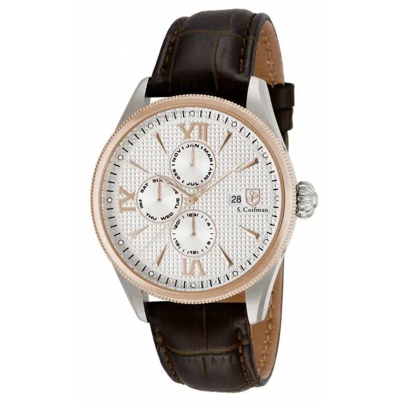 S. Coifman Men’s Chronograph Analog Quartz Brown Leather