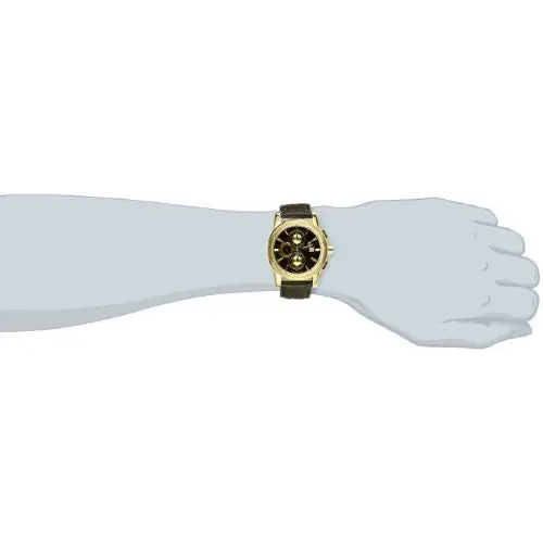 S. Coifman Men’s Chronograph Quartz Gold Plated Case Black