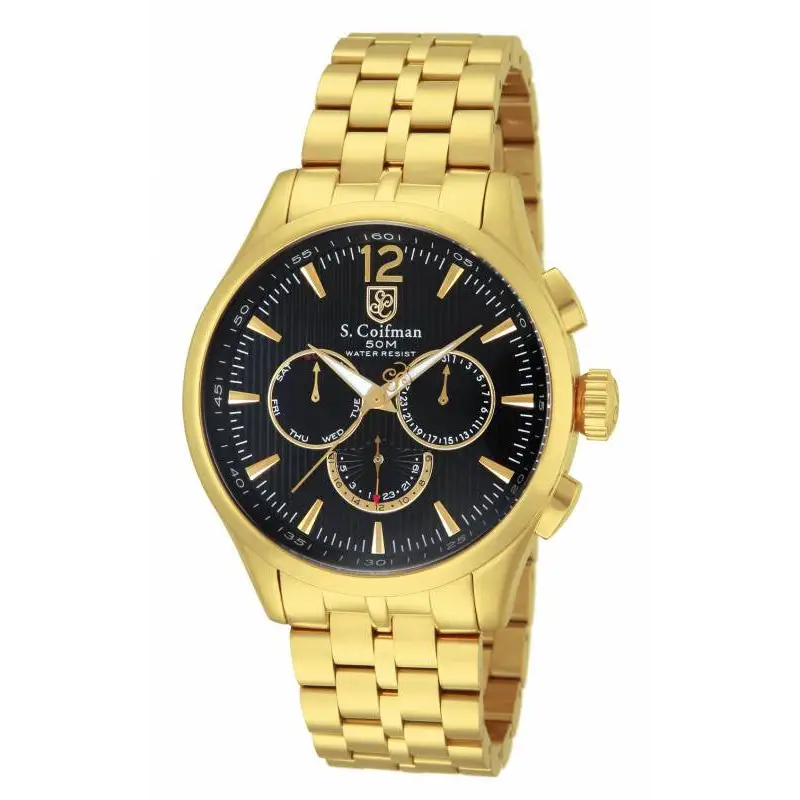 S. Coifman Men’s Chronograph Quartz Gold Plated Stainless